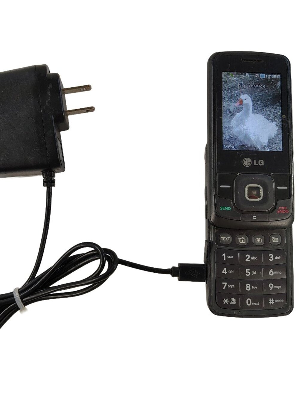 Vintage Y2K Gray Slider LG Camera Cellphone With Charger
